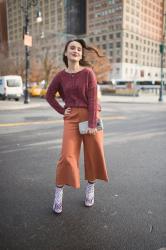 Chenille Sweater and Flare Culottes