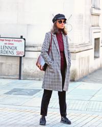 BURGUNDY  //  Checkered Coat