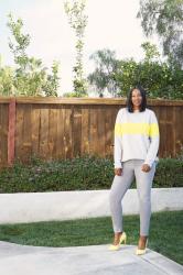 Grey and Neon Yellow Sweater