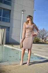 Pink Gold Sequin Dress