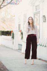 2 easy ways to style velvet pants.