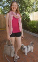Pink Tanks, Denim Shorts and Printed Scarves With Rebecca Minkoff MAM Bag
