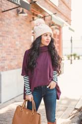 Weekend Sales + Burgundy Poncho Sweater + Affordable Trench Coat