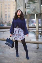 Blue Boots and Flower Dress