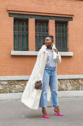 Idée de look avec un manteau blanc oversize