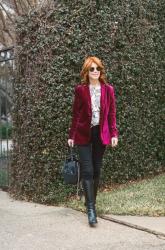 HOT PINK VELVET JACKET