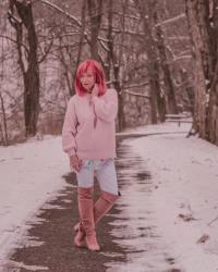 White Jeans & Pink OTK Boots: There’s No Going Back
