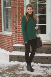 Green Turtleneck Tunic & Confident Twosday Linkup 