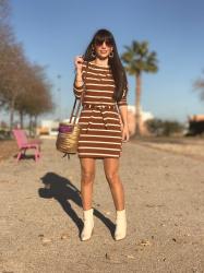 Brown stripped dress