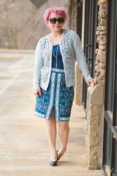 Stained Glass Skirt & Lace Cardigan
