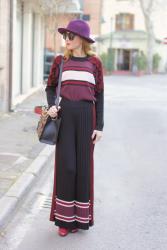 Pleated palazzo pants suit: a 70s inspiration