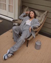 Oversized Grey Power Suit