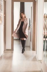 Pink Coat & Little Black Dress | WHAT I WORE