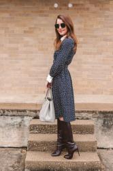 Navy Polka Dot Dress