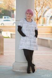 Black, White, & Grey Tweed Dress