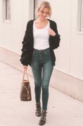 Chunky Black Cardigan