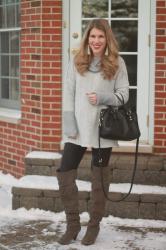 Light Grey Tunic & Leather Leggings & Confident Twosday Linkup 