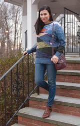 {outfit} The Gorgeous Autumn Cashmere Landscape Sweater