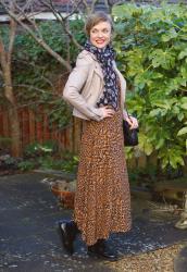 Leopard Midi Dress and Cropped Leather. Embarrassing Mums!