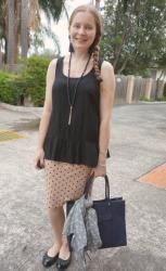Peplum Tops, Pencil Skirts & Rebecca Minkoff MAB Tote | Weekday Wear Linkup!