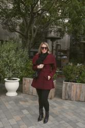 A Burgundy Coat Outfit for the Season