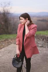 Le long blazer rose