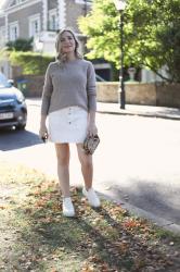 BEIGE AND WHITE OUTFIT