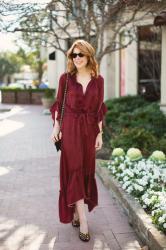 WINE COLOR DRESS FOR VALENTINE’S DAY