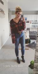 Cropped Plaid Sweater + Madewell Denim for Iliza.