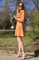 Orange Wrap Dress