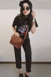 Rag Doll / Look do dia: T-shirt, salto e lenço-laço 