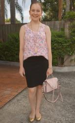 Weekday Wear Linkup! Printed Tanks And Pencil Skirts With Rebecca Minkoff Darren Messenger Bag