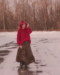 Leopard Print Skirt & Red Sweater: Like The Fairies