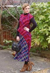 Tartan & Leopard | Mixing Patterns | Asymmetric Dress & Booties