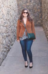 Suede Moto Jacket & Leopard Cami