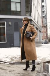 Classic Coat Worn with Two Belt Options: Which Do You Prefer?