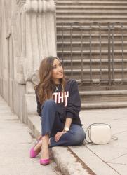 Sweatshirt & Heels