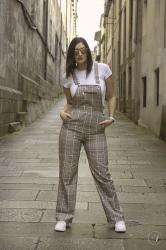 Plaid dungarees