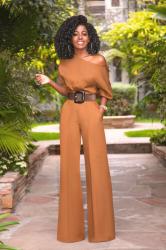 Off Shoulder Blouse + High Waist Pants