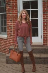 Tie Front Henley & Confident Twosday Linkup