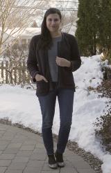 {outfit} Rag & Bone Leather Trimmed Wool Jacket