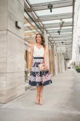 Floral Midi Skirt for the First Day of Spring