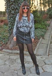 snake print biker jacket