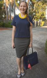 Weekday Wear Linkup! Frill Sleeve Tees and Pencil Skirts