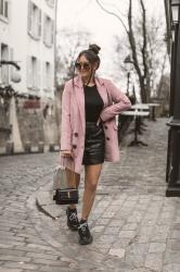 Le blazer rose côtelé