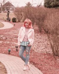Pink Moto Jacket & Skinny Jeans: Spring State Of Mind