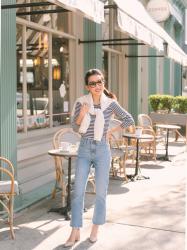 Everyday Staples // Everlane kick crop jeans + stripe tees