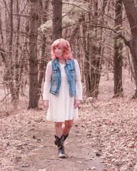 Lace Dress & Denim Vest: Human Riddles