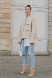 La veste oversize beige...