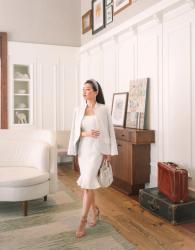 The versatile knit blazer + little white dress